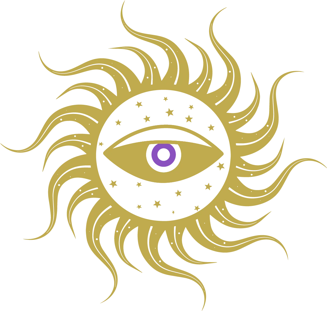 icône d'un oeil dans un soleil